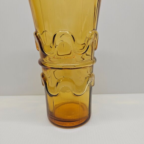 Vintage Empoli Rossini Italy Amber Glass Squiggly Glass Decanter - Picture 4 of 5